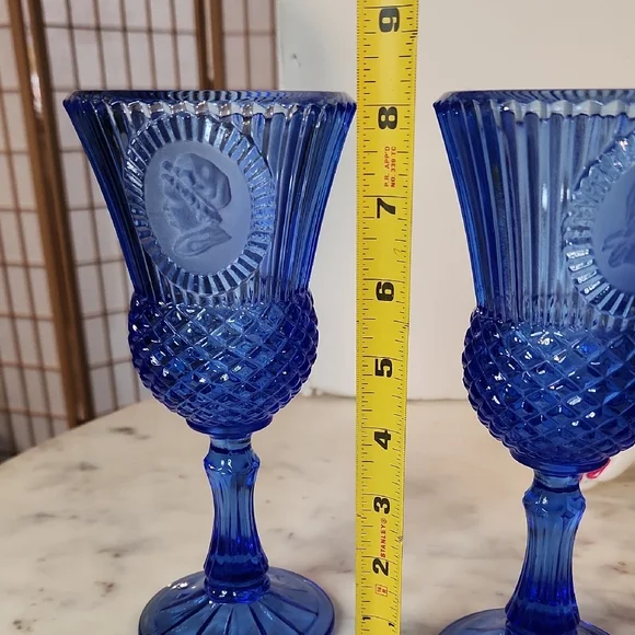 Vintage | Avon Fostria Cobalt Blue Goblets 8oz Set 1970's - Picture 4 of 5